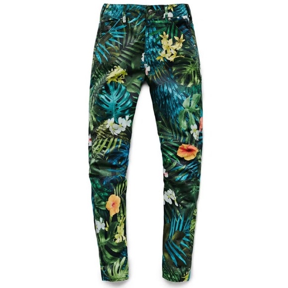G-STAR Raw Mid Boyfriend Tropical Aloha Floral Elwood Jeans Pharrell Williams 24 - Picture 1 of 14